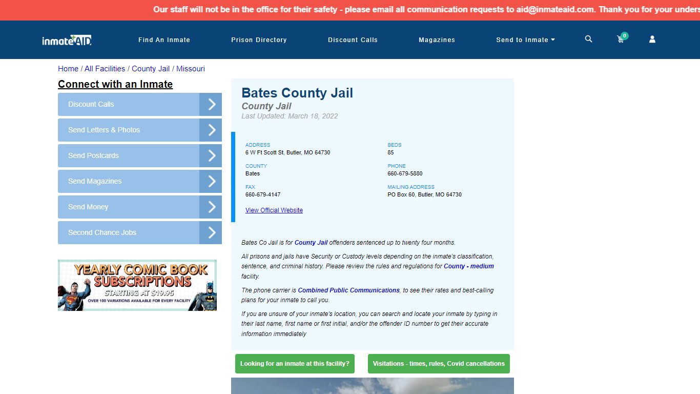 Bates County Jail - Inmate Locator - Butler, MO